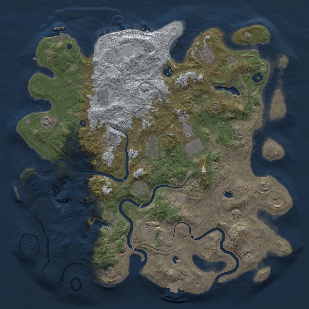 Rust Map: Procedural Map, Size: 4500, Seed: 199759606, 17 Monuments