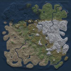 Thumbnail Rust Map: Procedural Map, Size: 6000, Seed: 1247365420, 17 Monuments