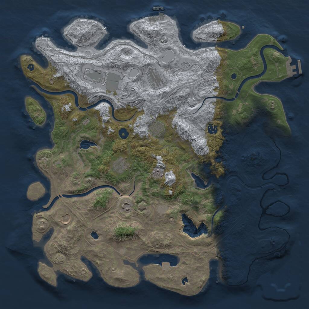 Rust Map: Procedural Map, Size: 4500, Seed: 784365251, 14 Monuments