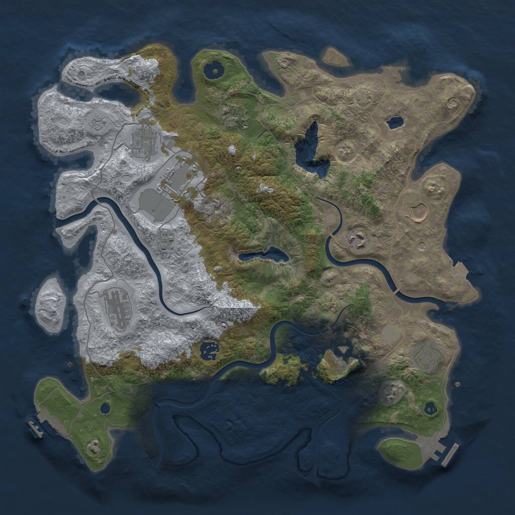 Rust Map: Procedural Map, Size: 4000, Seed: 325348810, 16 Monuments