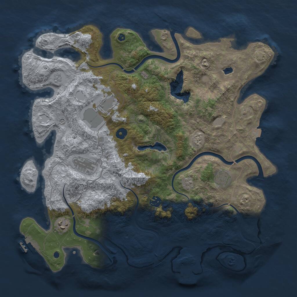 Rust Map: Procedural Map, Size: 4000, Seed: 325348810, 12 Monuments