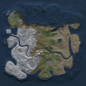 Thumbnail Rust Map: Procedural Map, Size: 3500, Seed: 666717632, 13 Monuments