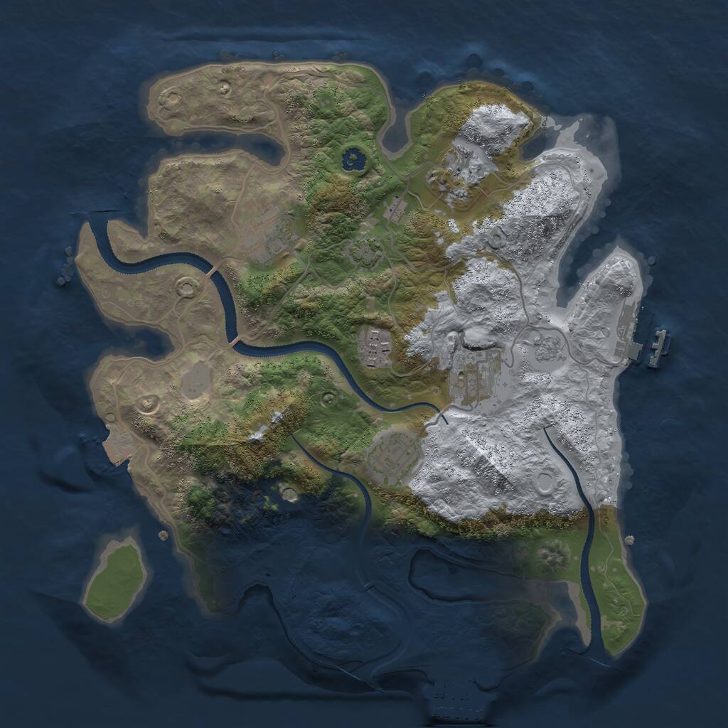 Rust Map: Procedural Map, Size: 3000, Seed: 96674, 11 Monuments