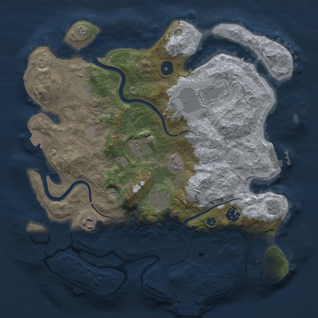 Rust Map: Procedural Map, Size: 3500, Seed: 2018274259, 13 Monuments