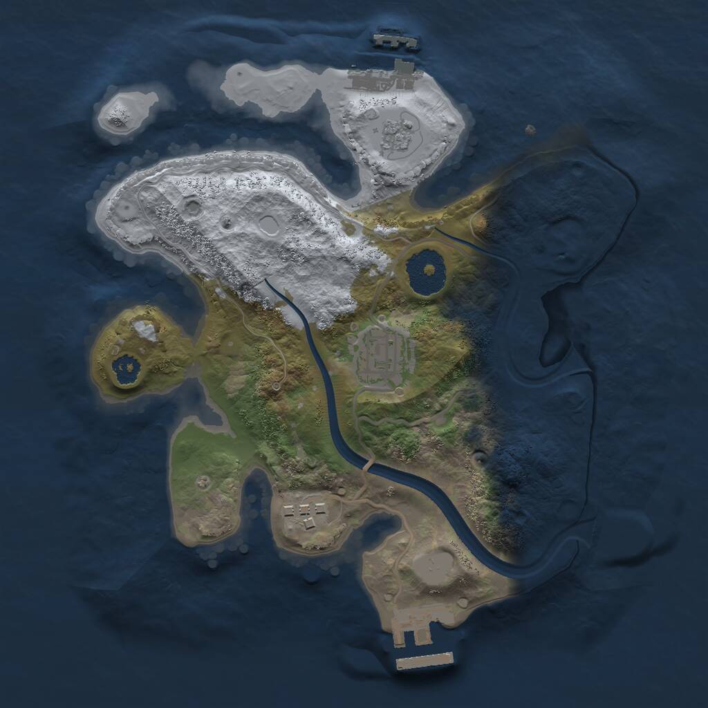 Rust Map: Procedural Map, Size: 2500, Seed: 48207, 6 Monuments