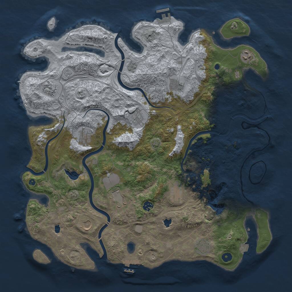Rust Map: Procedural Map, Size: 4500, Seed: 483647, 17 Monuments