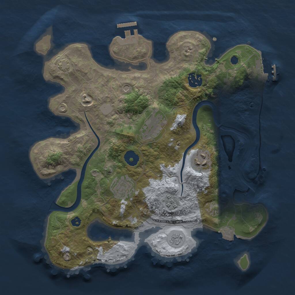 Rust Map: Procedural Map, Size: 3000, Seed: 8968229, 11 Monuments