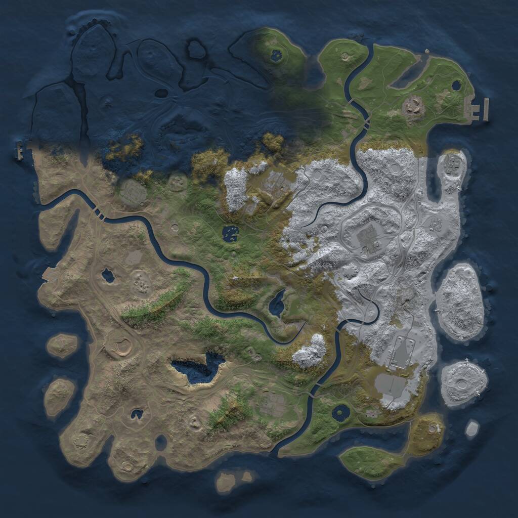 Rust Map: Procedural Map, Size: 4500, Seed: 298326069, 15 Monuments