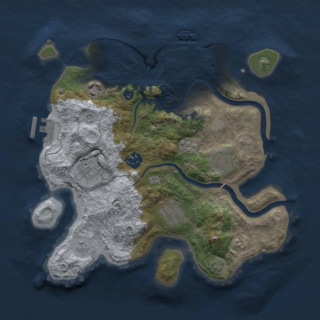 Rust Map: Procedural Map, Size: 3000, Seed: 954822538, 12 Monuments