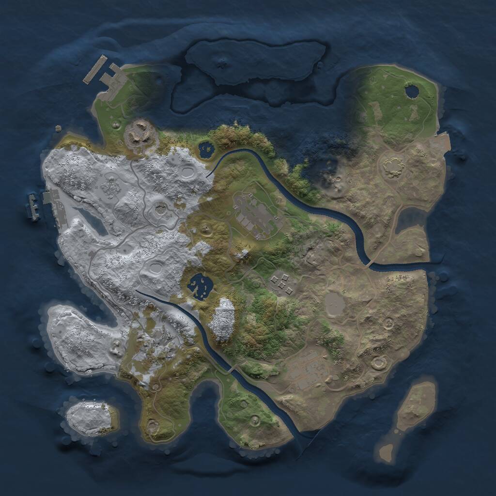 Rust Map: Procedural Map, Size: 3000, Seed: 70841256, 12 Monuments
