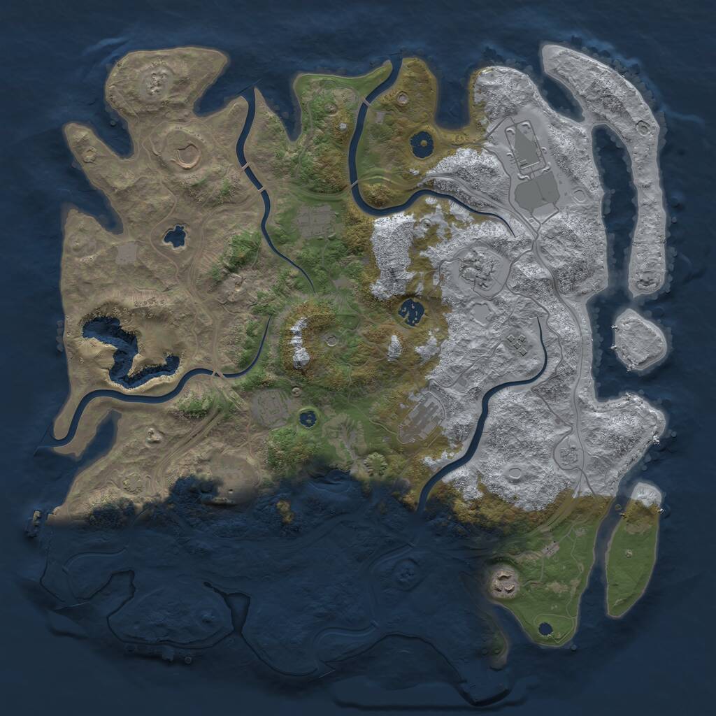 Rust Map: Procedural Map, Size: 4350, Seed: 255038951, 16 Monuments