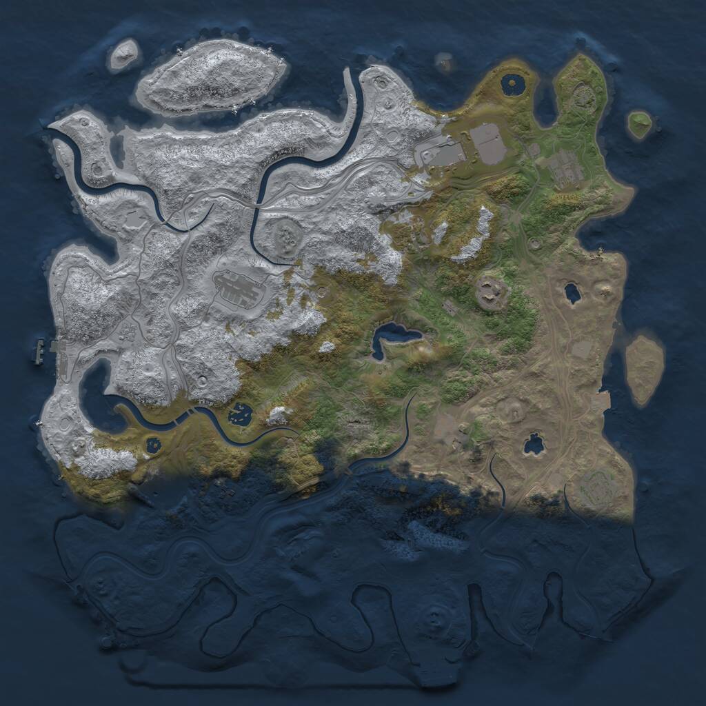 Rust Map: Procedural Map, Size: 4500, Seed: 913566744, 16 Monuments