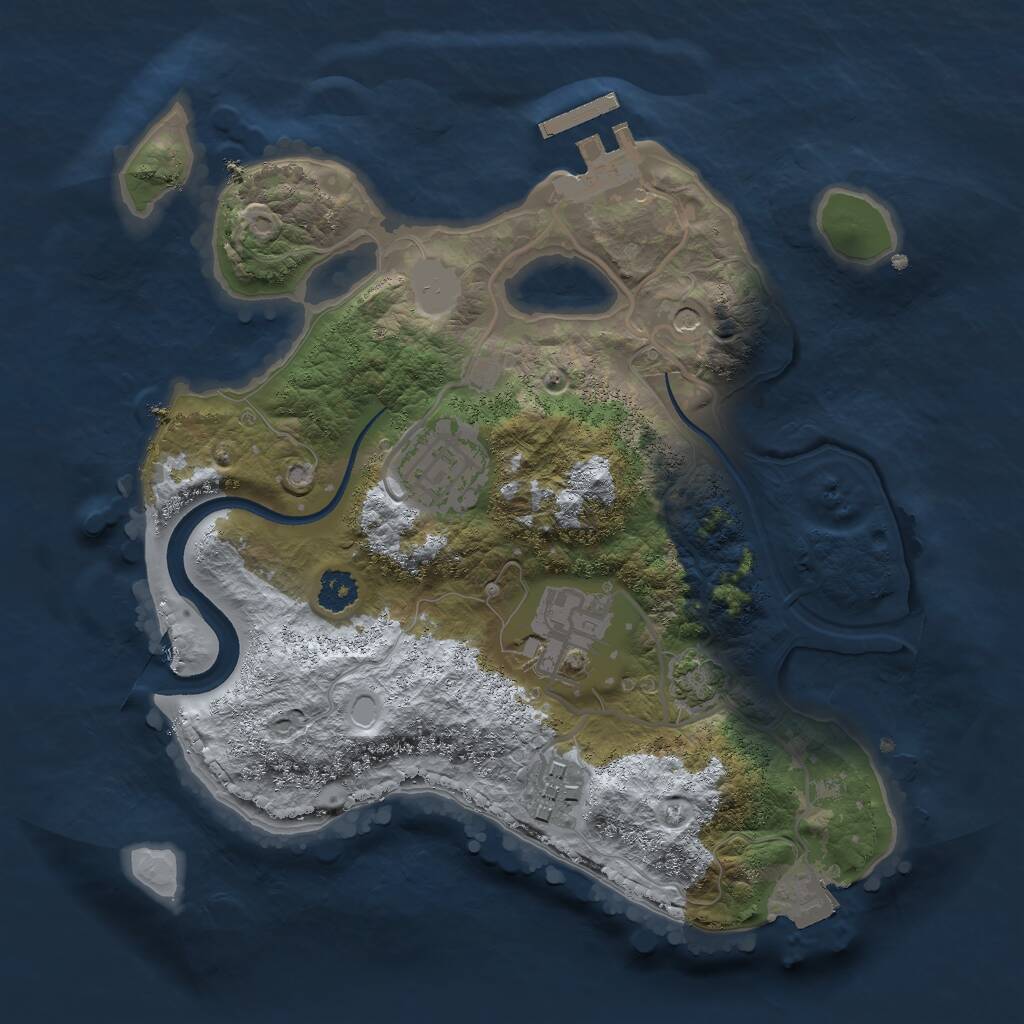 Rust Map: Procedural Map, Size: 2500, Seed: 1483235380, 7 Monuments