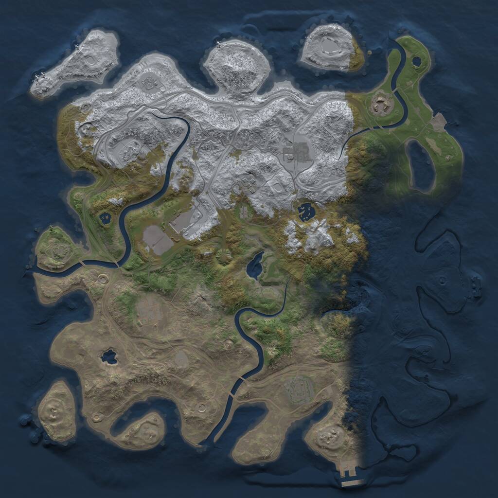 Rust Map: Procedural Map, Size: 4250, Seed: 27926, 14 Monuments