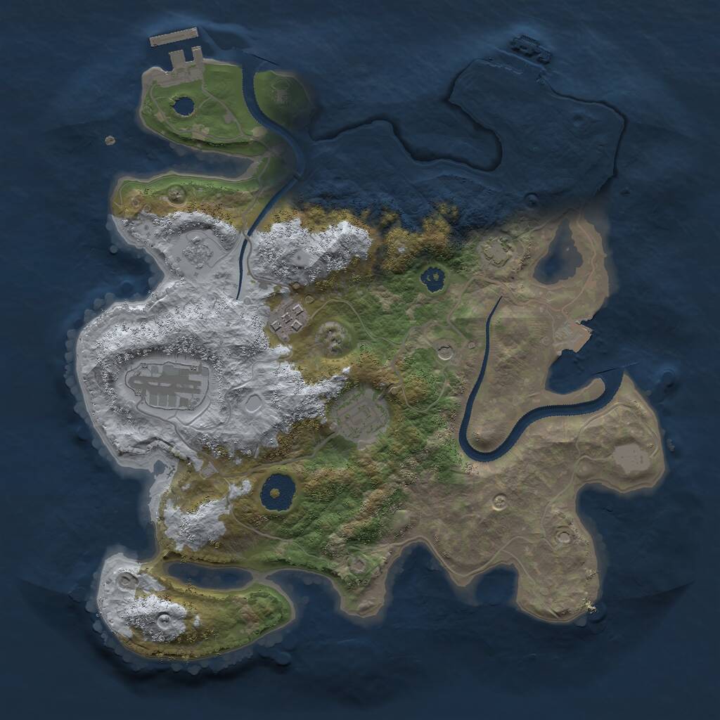 Rust Map: Procedural Map, Size: 3000, Seed: 15810, 9 Monuments