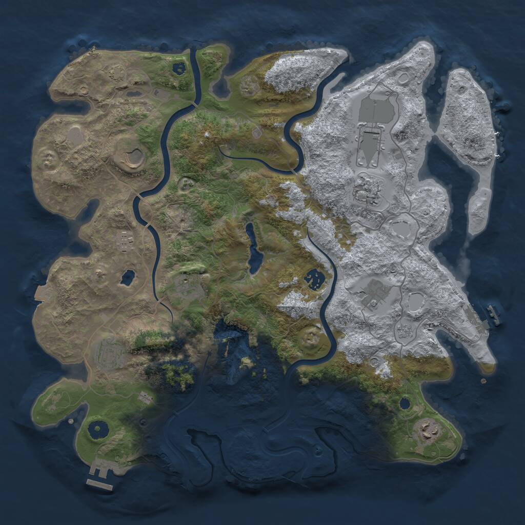 Rust Map: Procedural Map, Size: 4000, Seed: 2167812, 15 Monuments