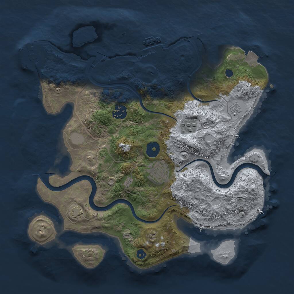 Rust Map: Procedural Map, Size: 3000, Seed: 1444, 8 Monuments