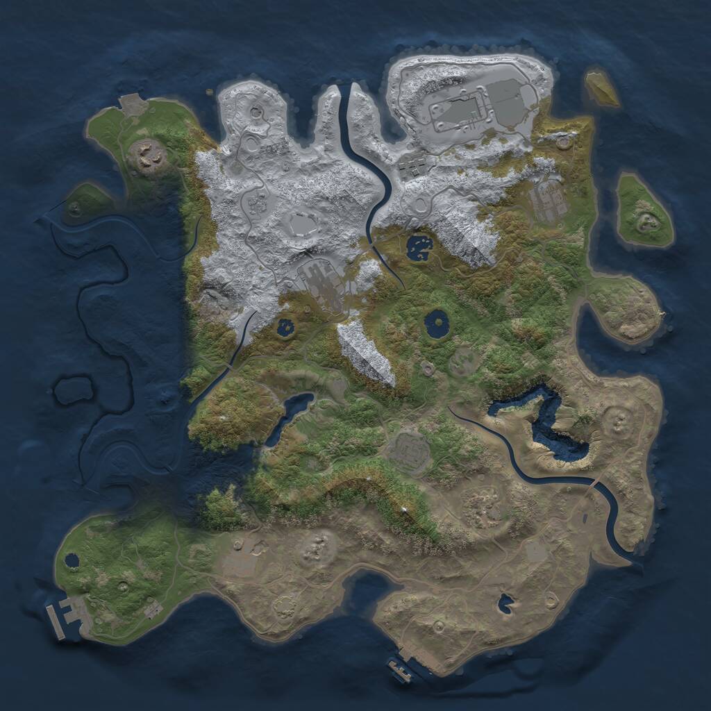 Rust Map: Procedural Map, Size: 4000, Seed: 23561, 15 Monuments