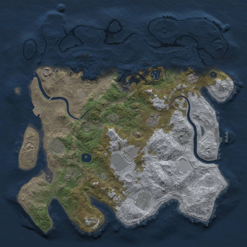 Rust Map: Procedural Map, Size: 3750, Seed: 877184287, 15 Monuments