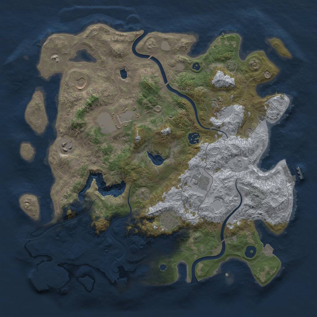 Rust Map: Procedural Map, Size: 4000, Seed: 530773336, 13 Monuments