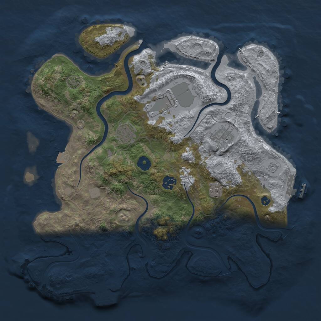 Rust Map: Procedural Map, Size: 3500, Seed: 20222022, 10 Monuments