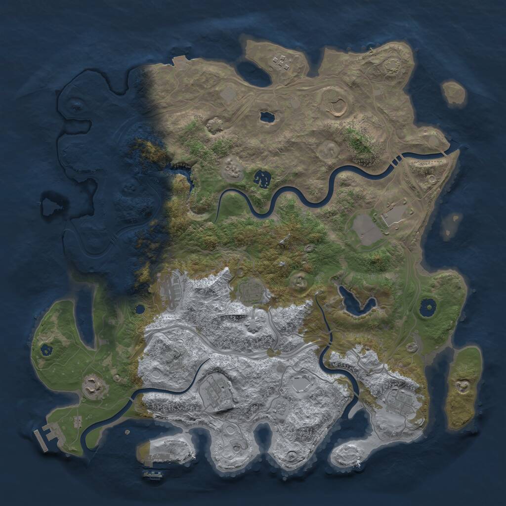 Rust Map: Procedural Map, Size: 4300, Seed: 284453, 15 Monuments