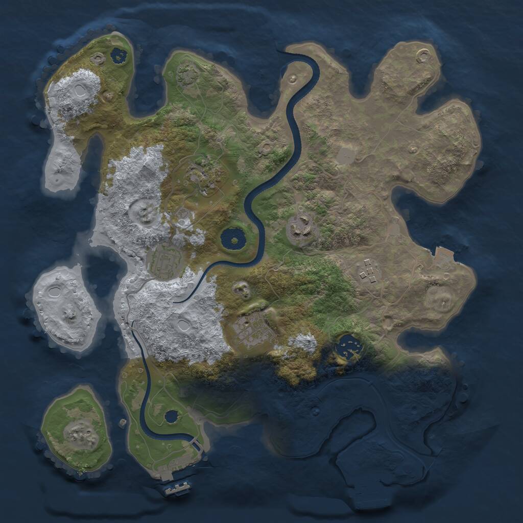 Rust Map: Procedural Map, Size: 3250, Seed: 30015, 10 Monuments