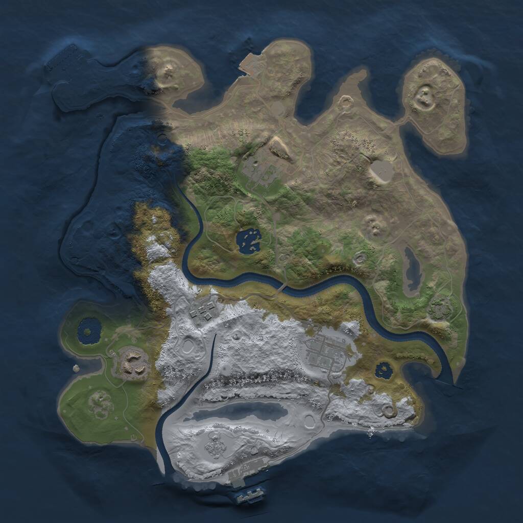 Rust Map: Procedural Map, Size: 3000, Seed: 145676, 11 Monuments
