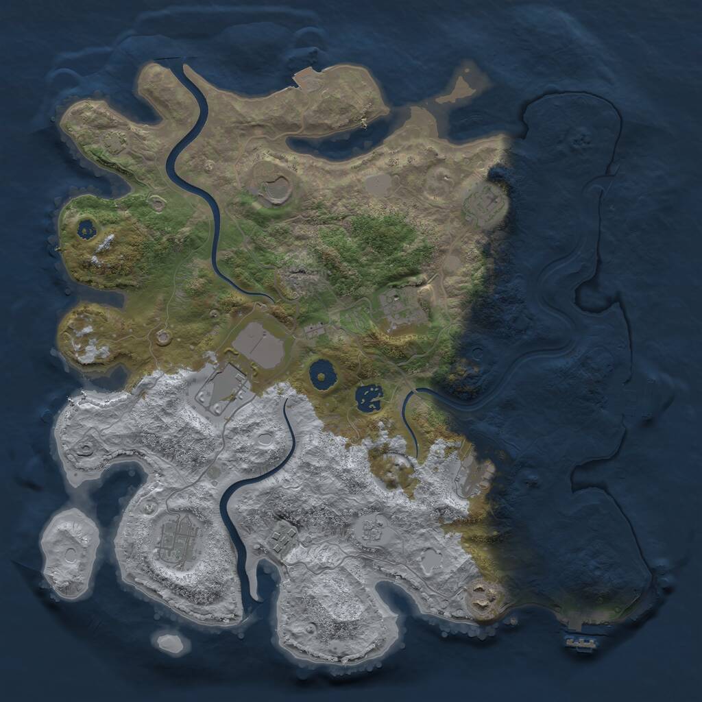 Rust Map: Procedural Map, Size: 3700, Seed: 925804326, 15 Monuments