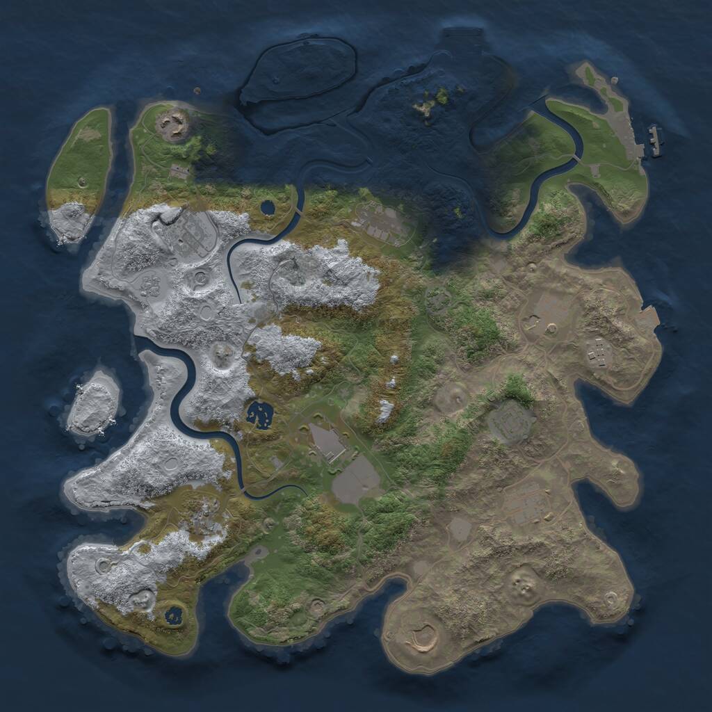 Rust Map: Procedural Map, Size: 3900, Seed: 1934733540, 17 Monuments
