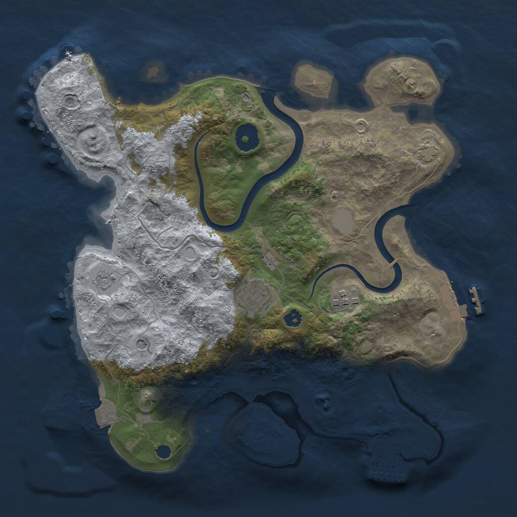 Rust Map: Procedural Map, Size: 3000, Seed: 878976445, 8 Monuments