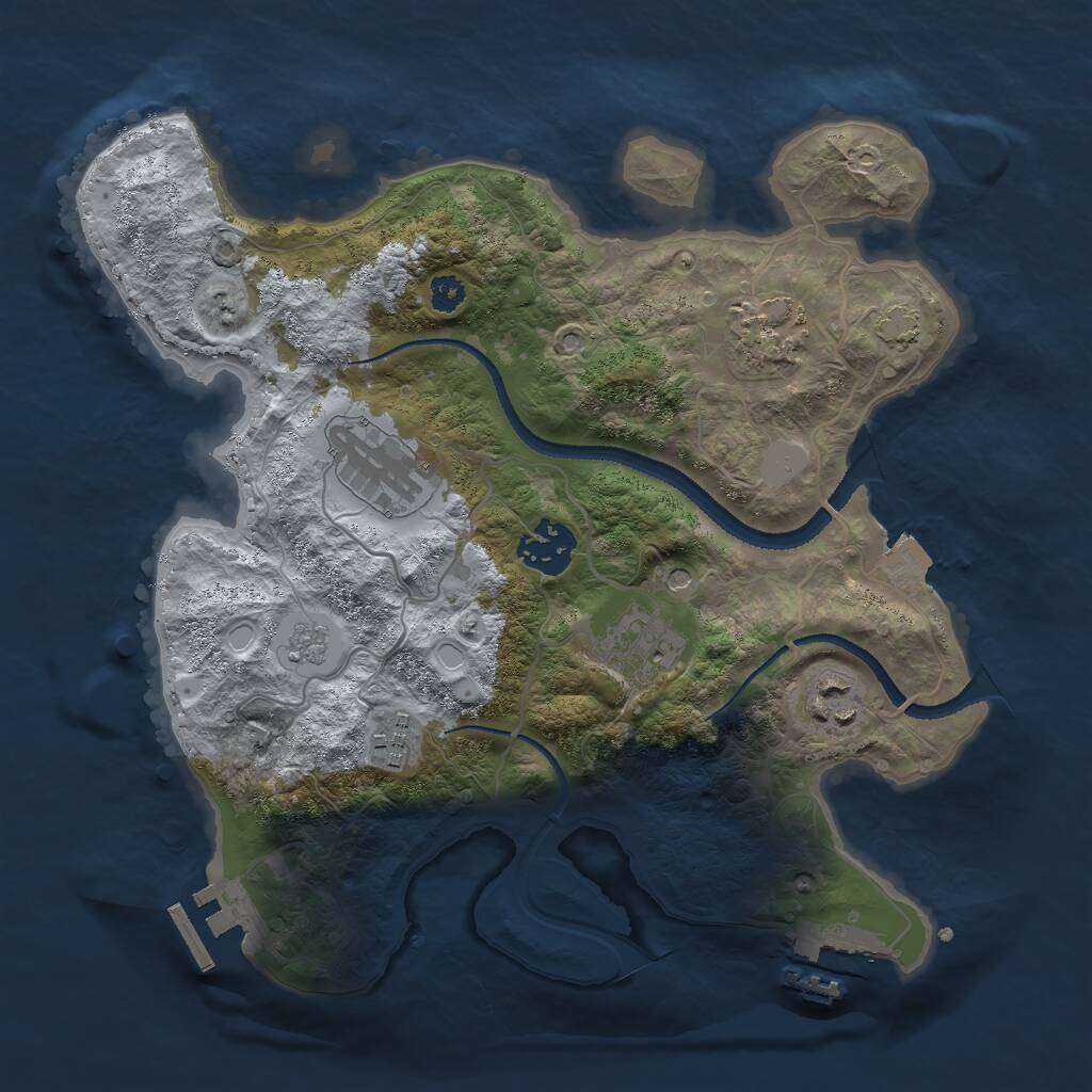 Rust Map: Procedural Map, Size: 3000, Seed: 878976445, 12 Monuments