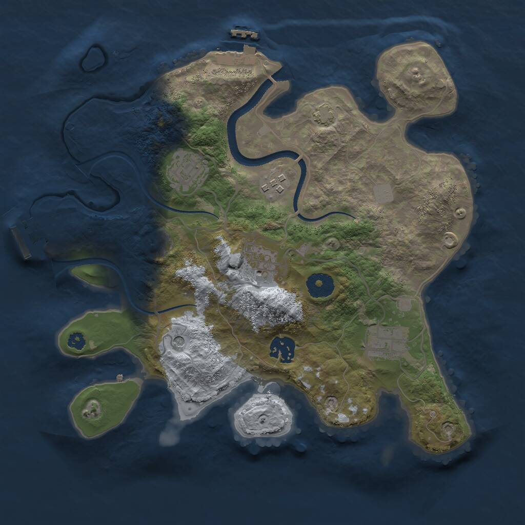 Rust Map: Procedural Map, Size: 3000, Seed: 77621080, 10 Monuments