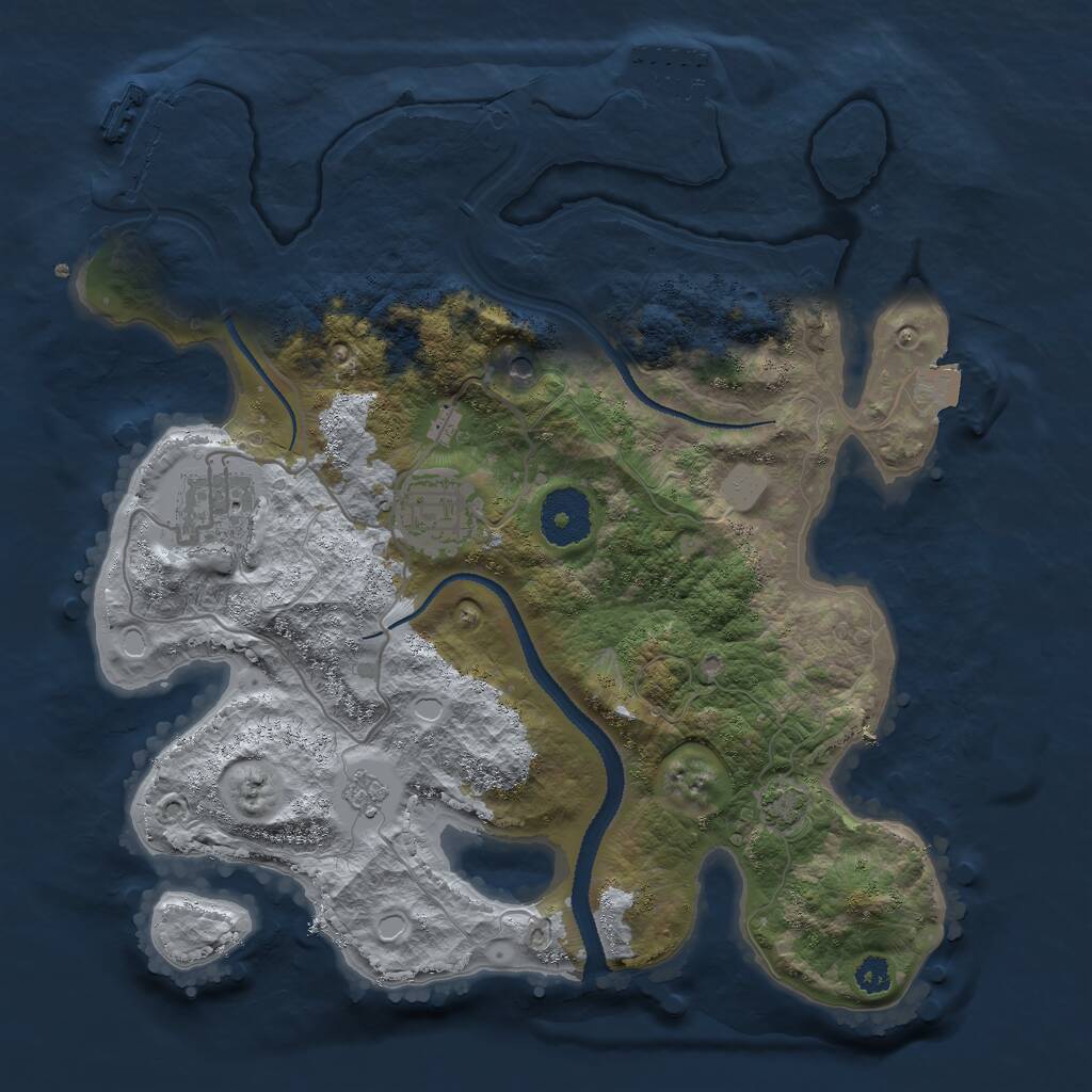 Rust Map: Procedural Map, Size: 3000, Seed: 973805285, 8 Monuments