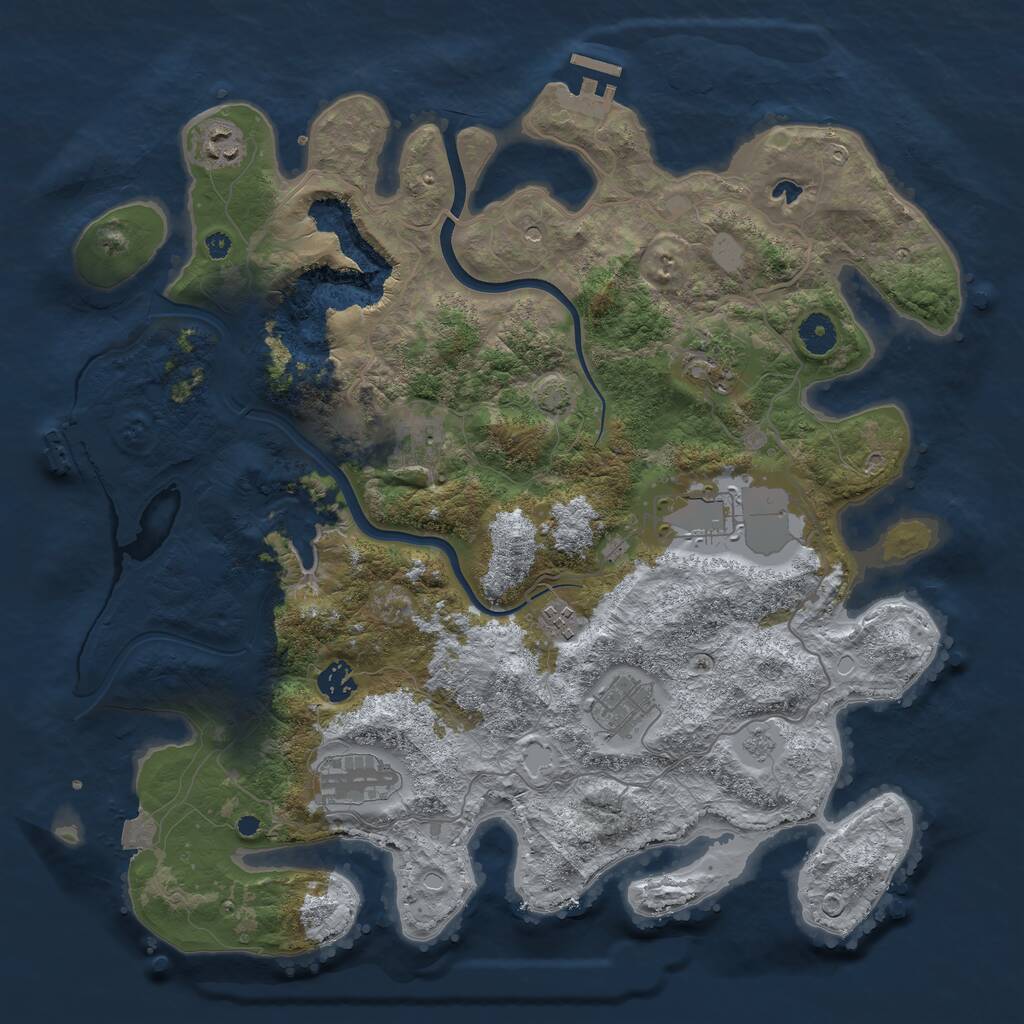 Rust Map: Procedural Map, Size: 4000, Seed: 7873, 14 Monuments