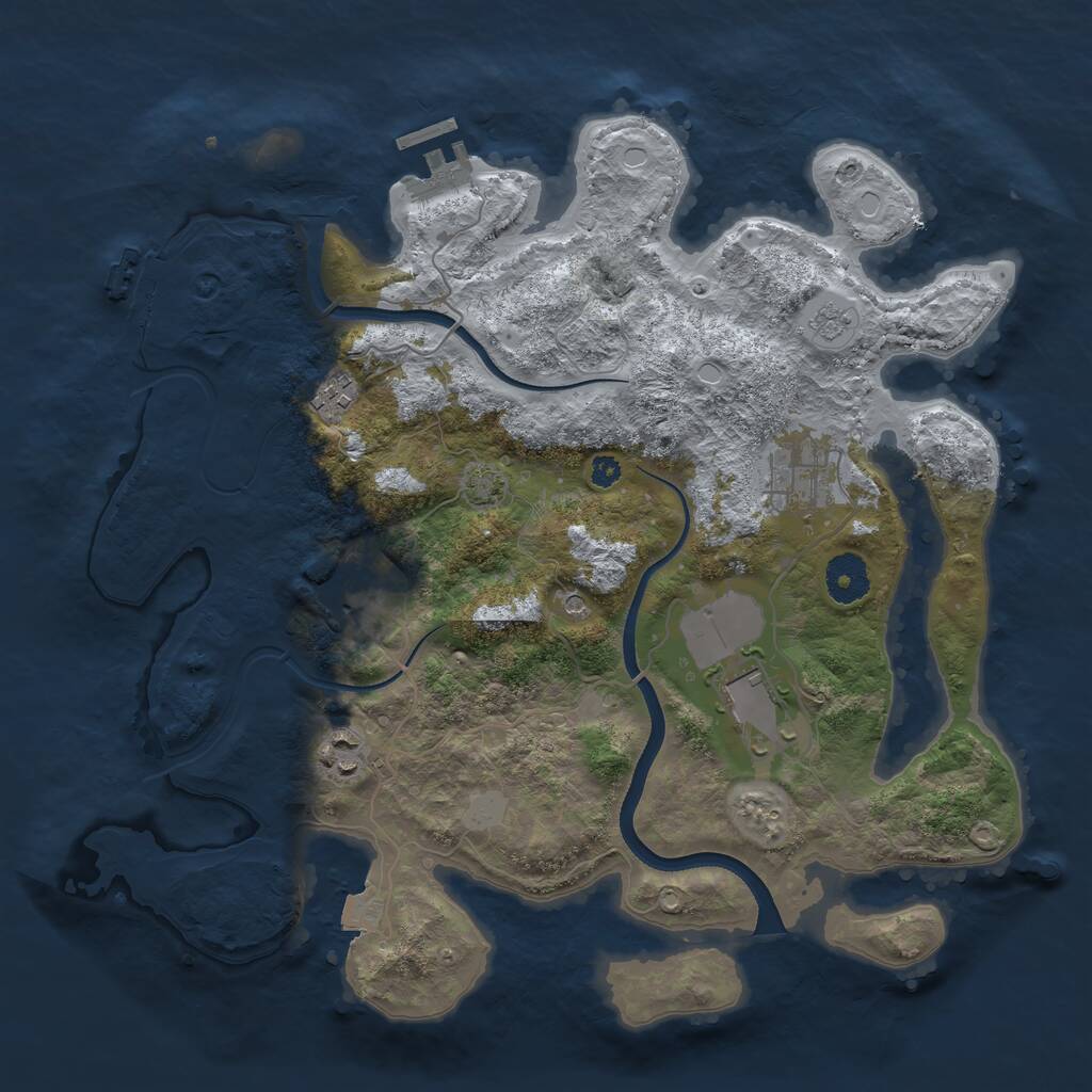 Rust Map: Procedural Map, Size: 3500, Seed: 96027280, 11 Monuments