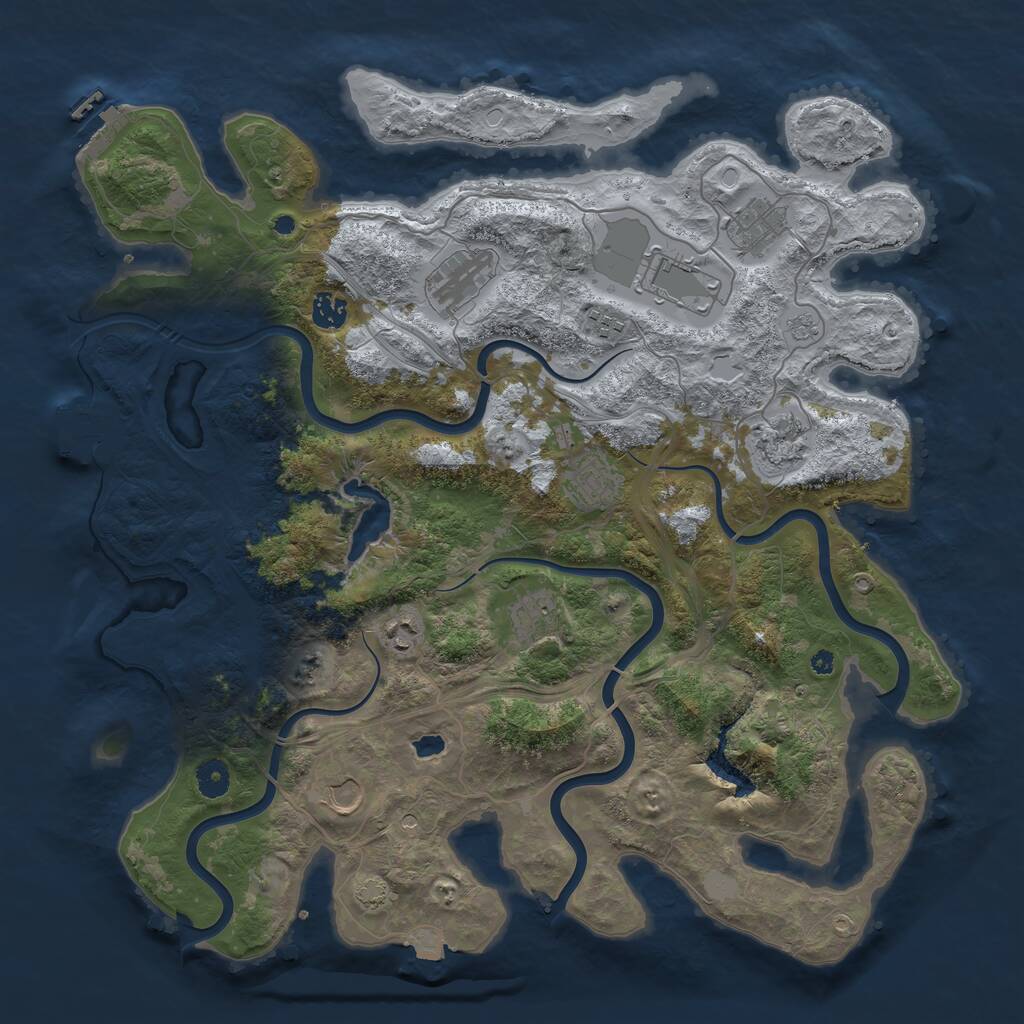 Rust Map: Procedural Map, Size: 4250, Seed: 2085258436, 16 Monuments