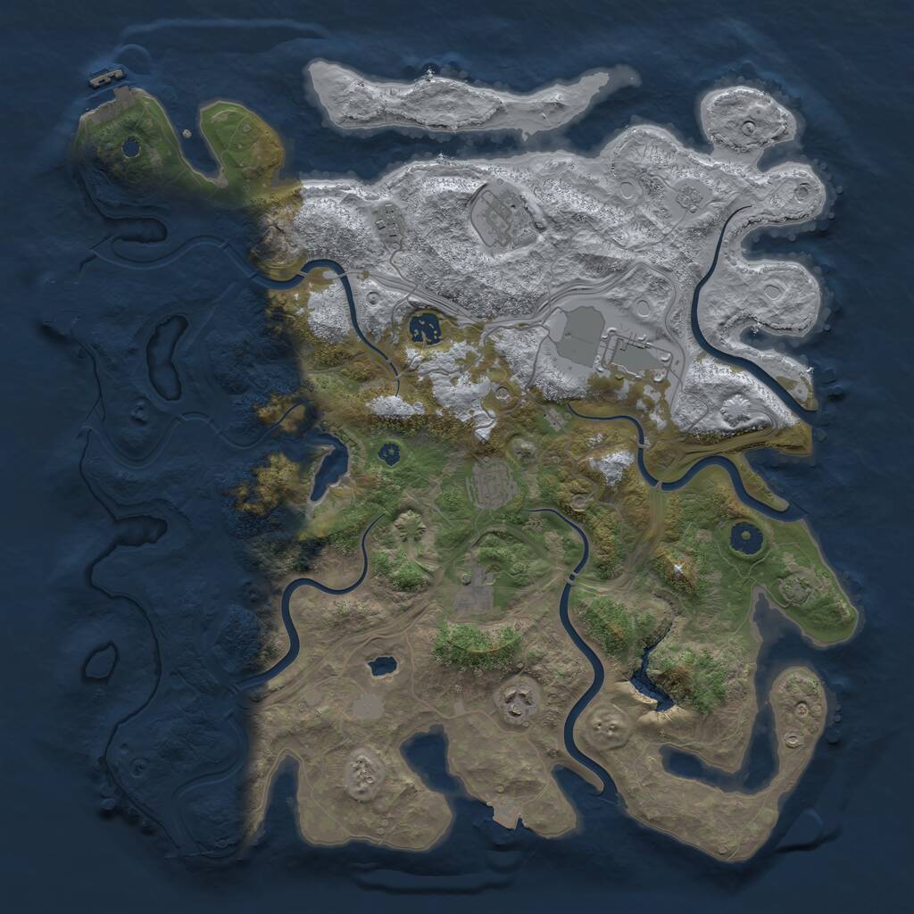 Rust Map: Procedural Map, Size: 4250, Seed: 2085258436, 13 Monuments