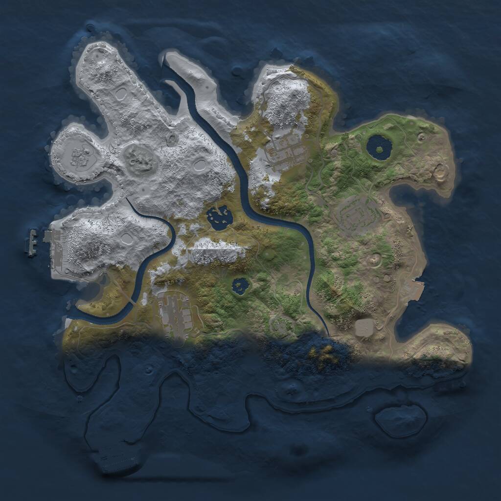 Rust Map: Procedural Map, Size: 3000, Seed: 61781, 9 Monuments