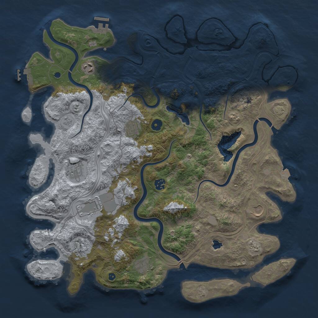 Rust Map: Procedural Map, Size: 4300, Seed: 504498, 15 Monuments