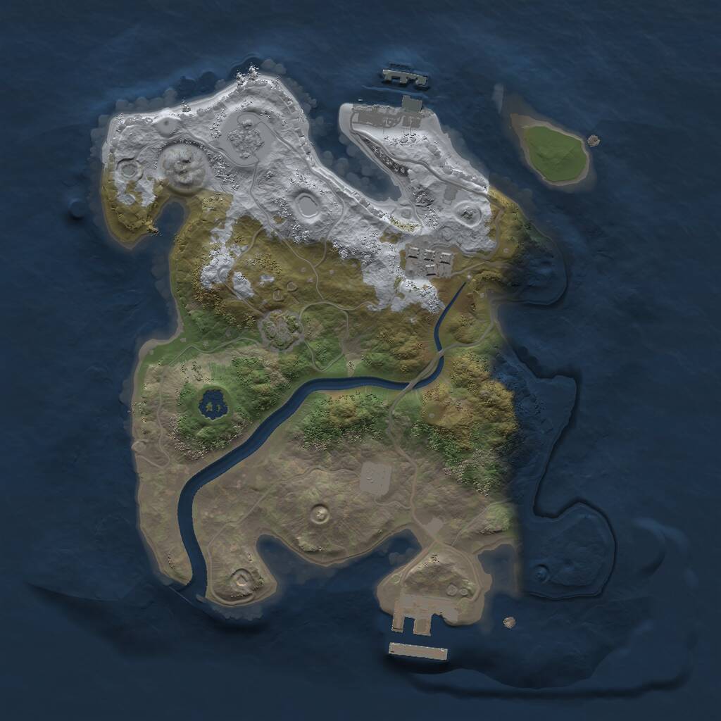 Rust Map: Procedural Map, Size: 2500, Seed: 1821180737, 6 Monuments