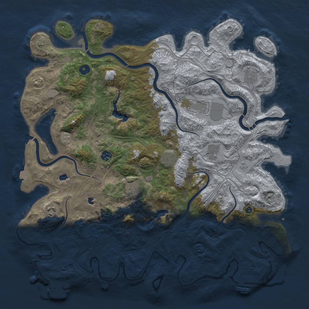 Rust Map: Procedural Map, Size: 4500, Seed: 1626491932, 14 Monuments