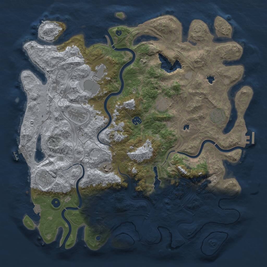 Rust Map: Procedural Map, Size: 4500, Seed: 634564564, 14 Monuments