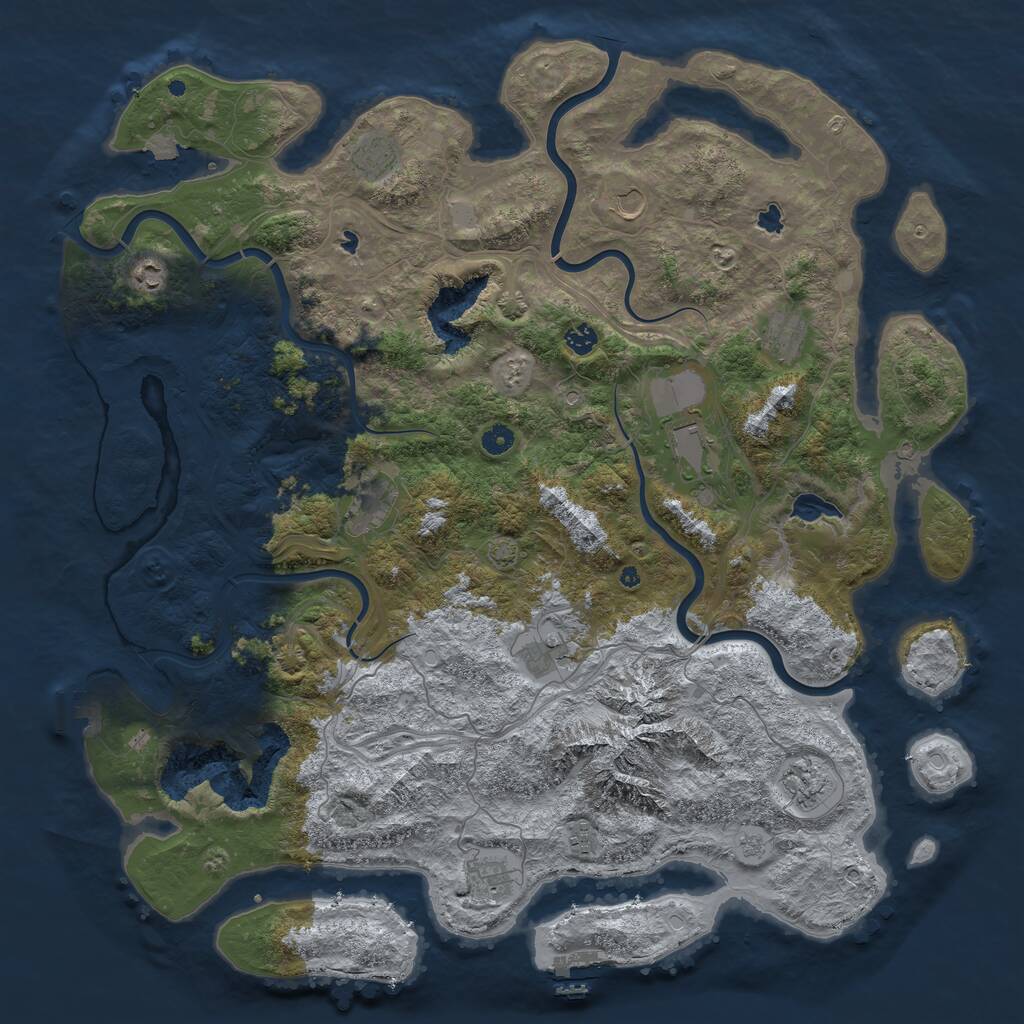 Rust Map: Procedural Map, Size: 5000, Seed: 4564645, 17 Monuments