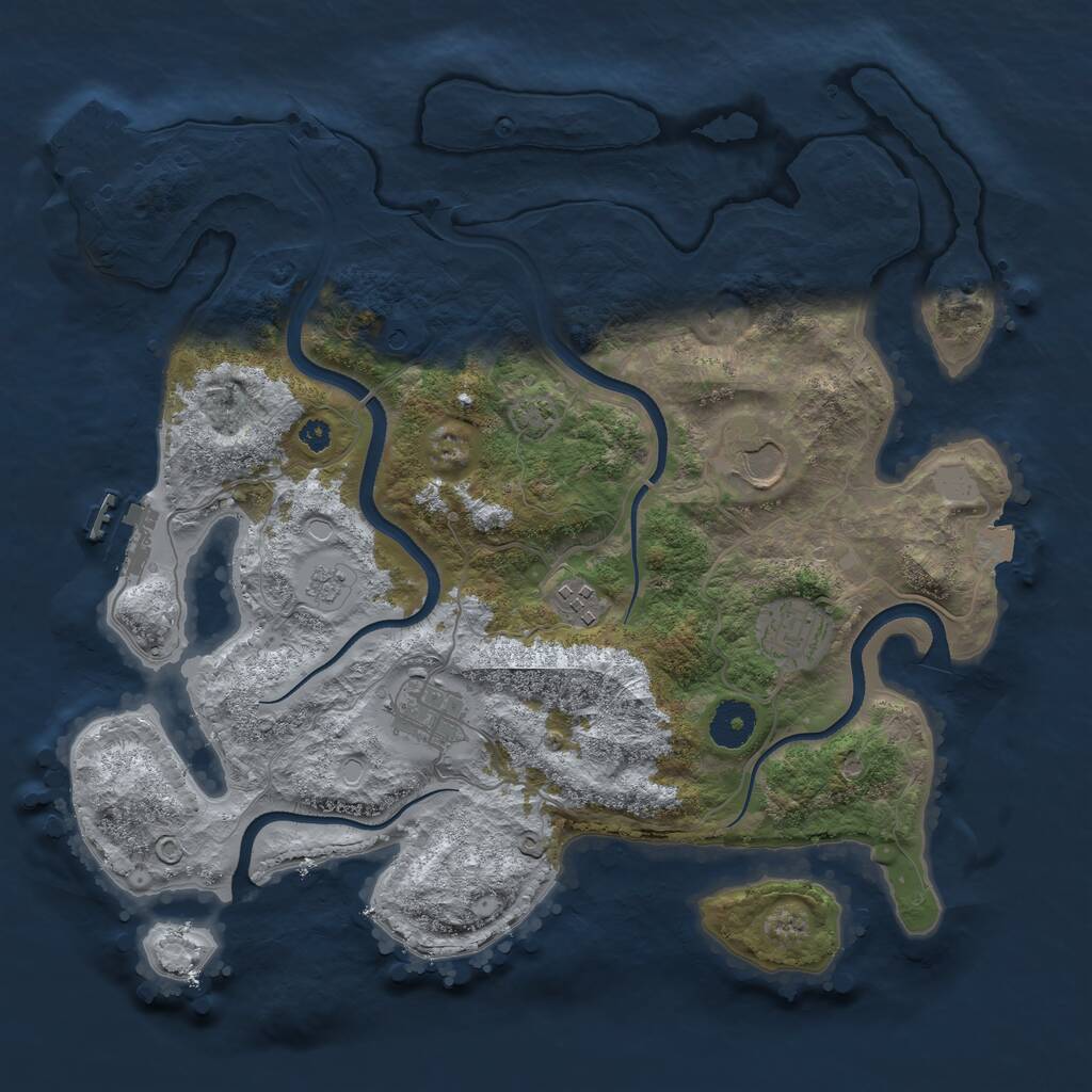 Rust Map: Procedural Map, Size: 3500, Seed: 359173497, 10 Monuments