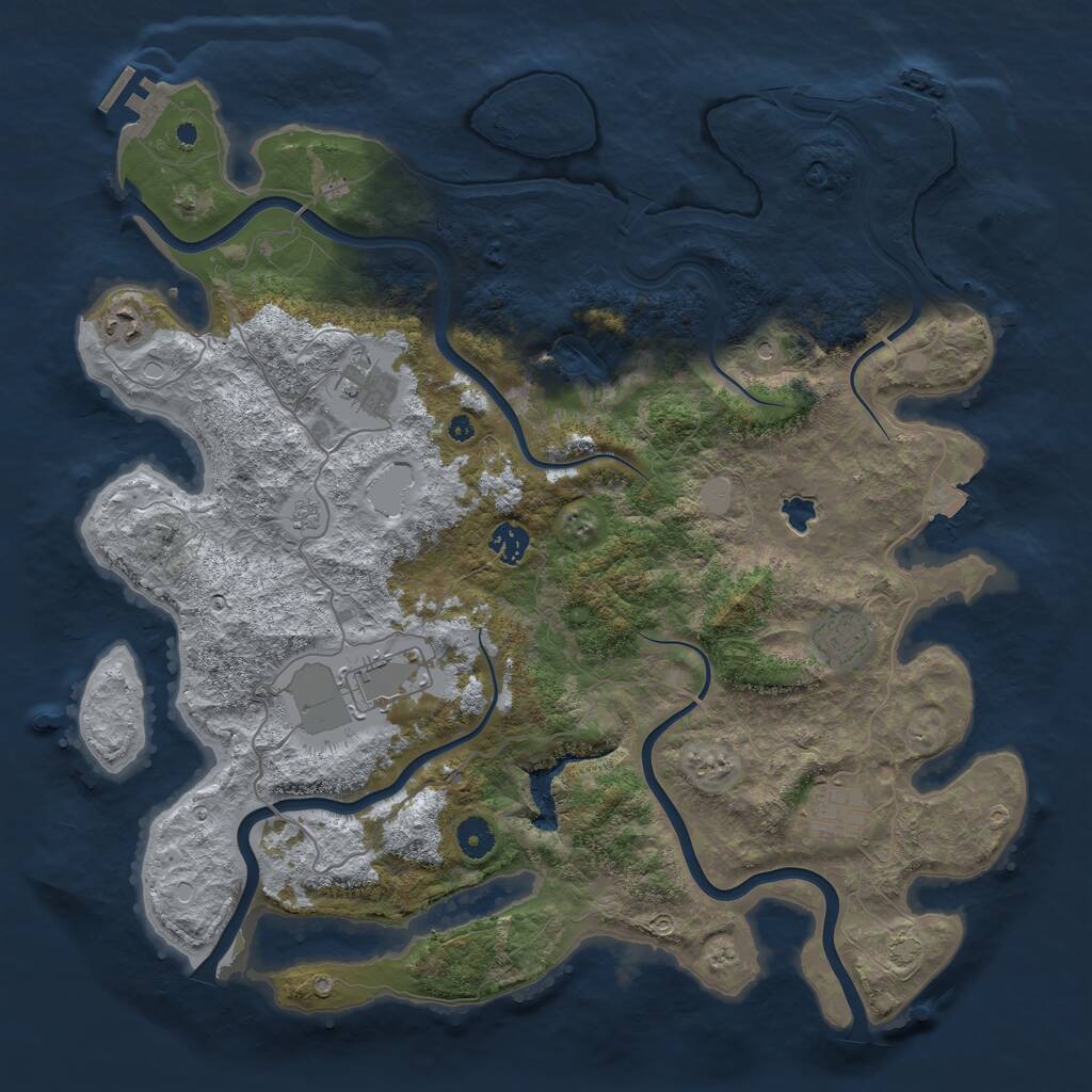 Rust Map: Procedural Map, Size: 4200, Seed: 1531674221, 12 Monuments