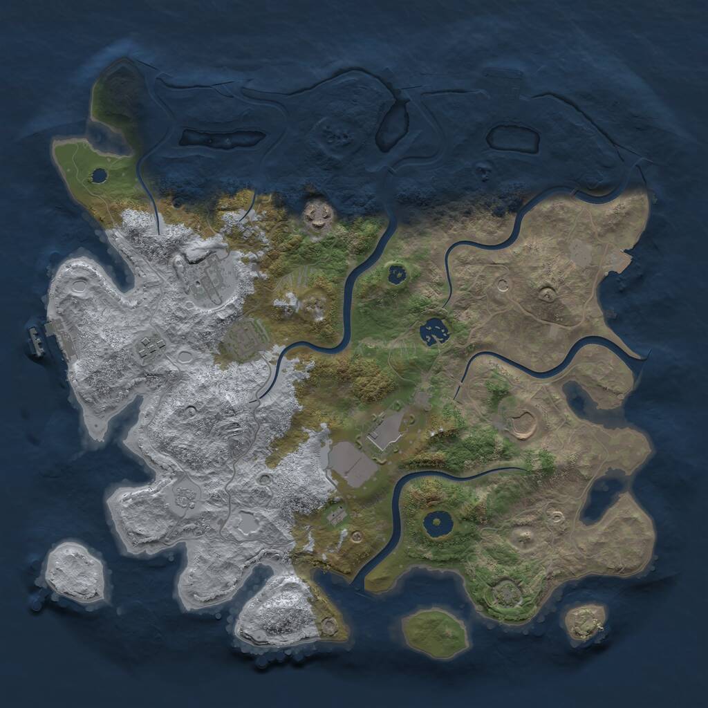Rust Map: Procedural Map, Size: 3850, Seed: 60000, 13 Monuments