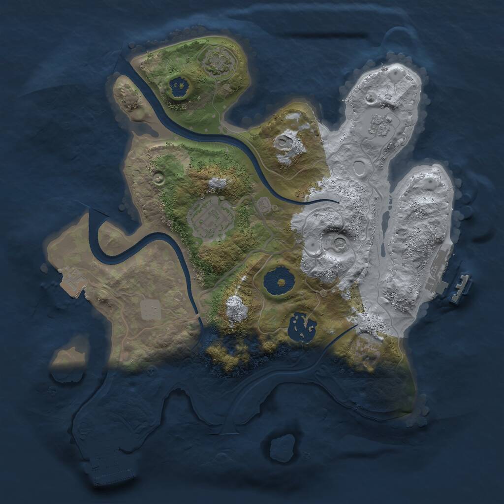 Rust Map: Procedural Map, Size: 2598, Seed: 56000, 8 Monuments