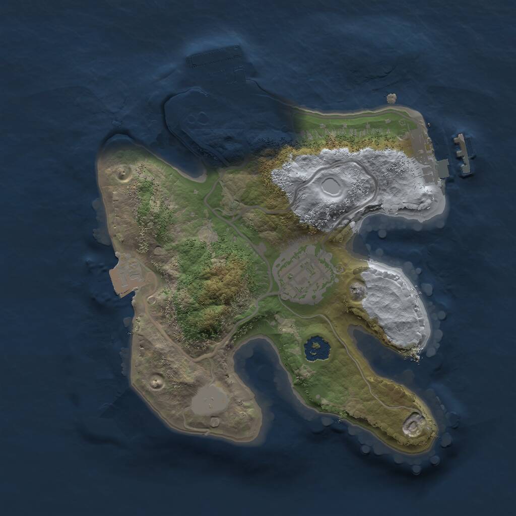 Rust Map: Procedural Map, Size: 2000, Seed: 188284, 4 Monuments