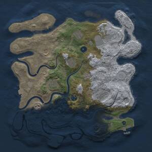 Thumbnail Rust Map: Procedural Map, Size: 3750, Seed: 1306993972, 15 Monuments